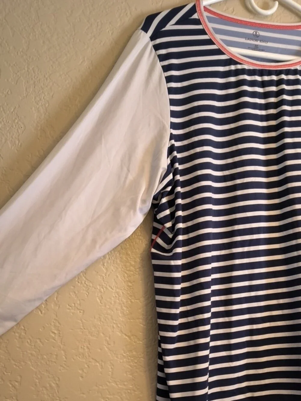 Lands End Nylon Spandex Striped Long Sleeve Top Women's Size 2X - Picture 4 of 6